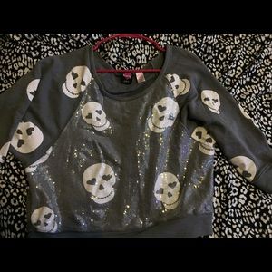 Hard Candy Grey Skull Sweatshirt